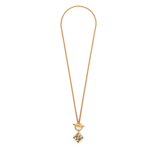 NIGO Loewe Women's Metal Anagram Pendant Necklace Logo Pattern Skeleton Geometric Necklace Jewelry #nigo71358