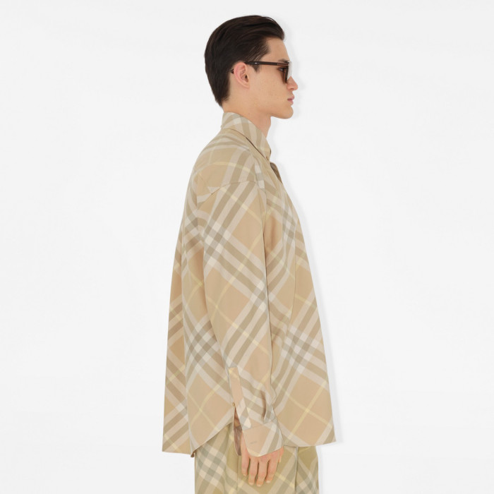 NIGO Burberry Men's Spring And Autumn New Retro Plaid Cotton Shirt Color Blocking Single-breasted Lapel Button Down Shirt  #nigo71363