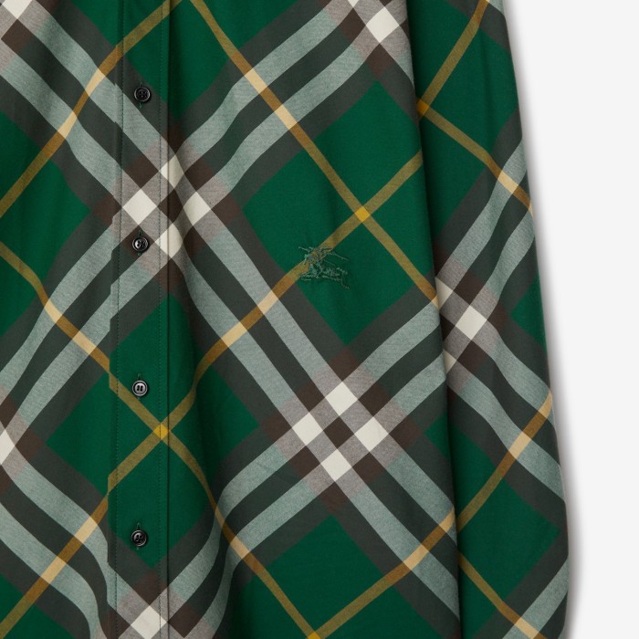 NIGO Burberry Men's Spring And Autumn New Retro Plaid Cotton Shirt Color Blocking Single-breasted Lapel Button Down Shirt  #nigo71363
