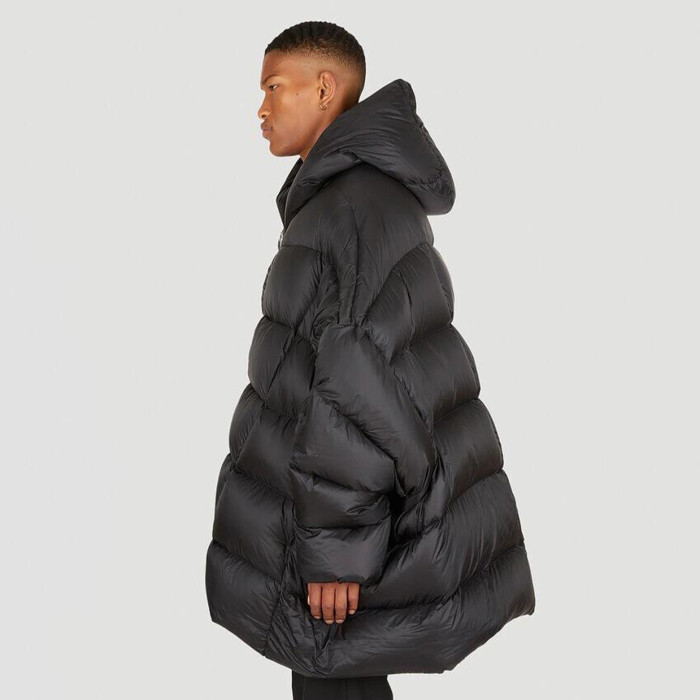 NIGO Rick Owens Men's Winter Diablo Style Solid Color Bat Sleeve Loose Hooded Long Sleeve Puffer Down Jacket Ngvp #nigo8833