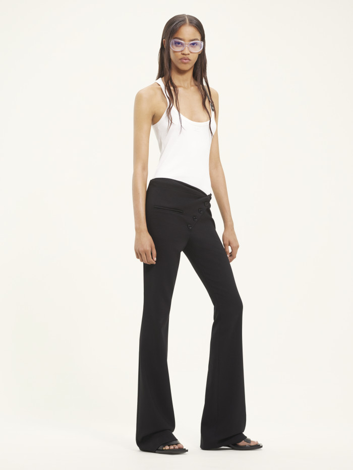 NIGO Courrèges Women's Summer Holistic Buckle Detail Solid Color Ribbed Knit Sleeveless Vest Ngvp #nigo8831