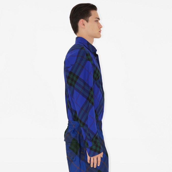 NIGO Burberry Men's Spring And Autumn New Retro Plaid Cotton Shirt Color Blocking Single-breasted Lapel Button Down Shirt  #nigo71363
