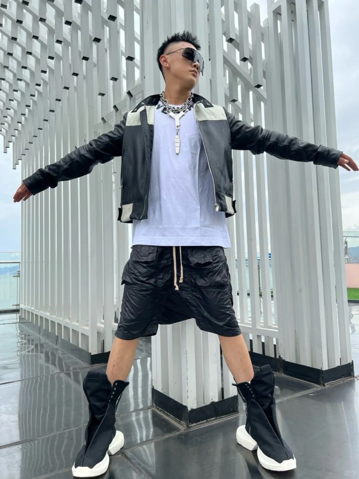 NIGO Rick Owens DRKSHDW Men's Spring/summer Retro High Street Thin Black Shorts Workwear Drawstring Pants  Ngvp #nigo8794