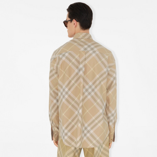 NIGO Burberry Men's Spring And Autumn New Retro Plaid Cotton Shirt Color Blocking Single-breasted Lapel Button Down Shirt  #nigo71363