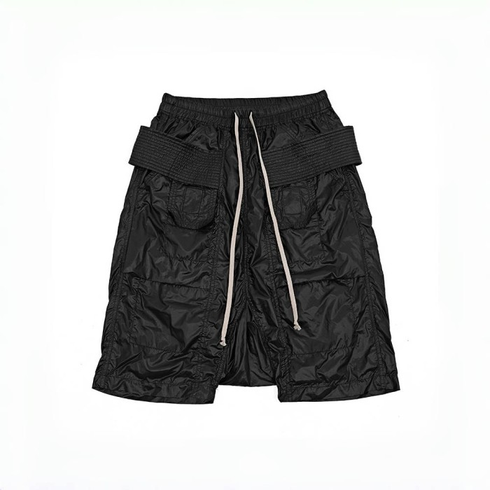 NIGO Rick Owens DRKSHDW Men's Spring/summer Retro High Street Thin Black Shorts Workwear Drawstring Pants  Ngvp #nigo8794