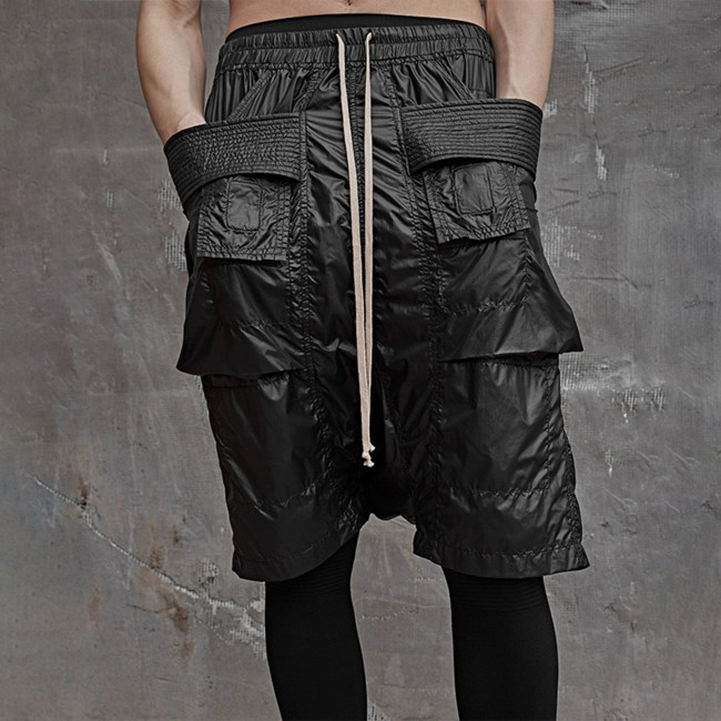NIGO Rick Owens DRKSHDW Men's Spring/summer Retro High Street Thin Black Shorts Workwear Drawstring Pants Ngvp #nigo8794