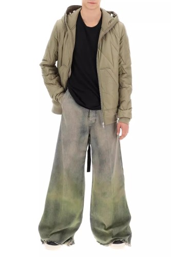 NIGO Rick Owens Men's Women's Four Seasons Gradient Yellow Green Washed Vintage Hole Breaking Wide Leg Denim Long Pants Ngvp #nigo8192