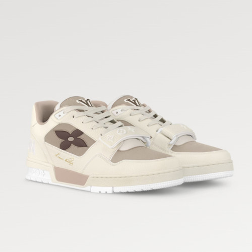 NIGO Louis Vuitton Men's Four Seasons LV TRAINER Solid Color Round Toe Lace Up Low Top Sneakers Casual Board Shoes #nigo71367