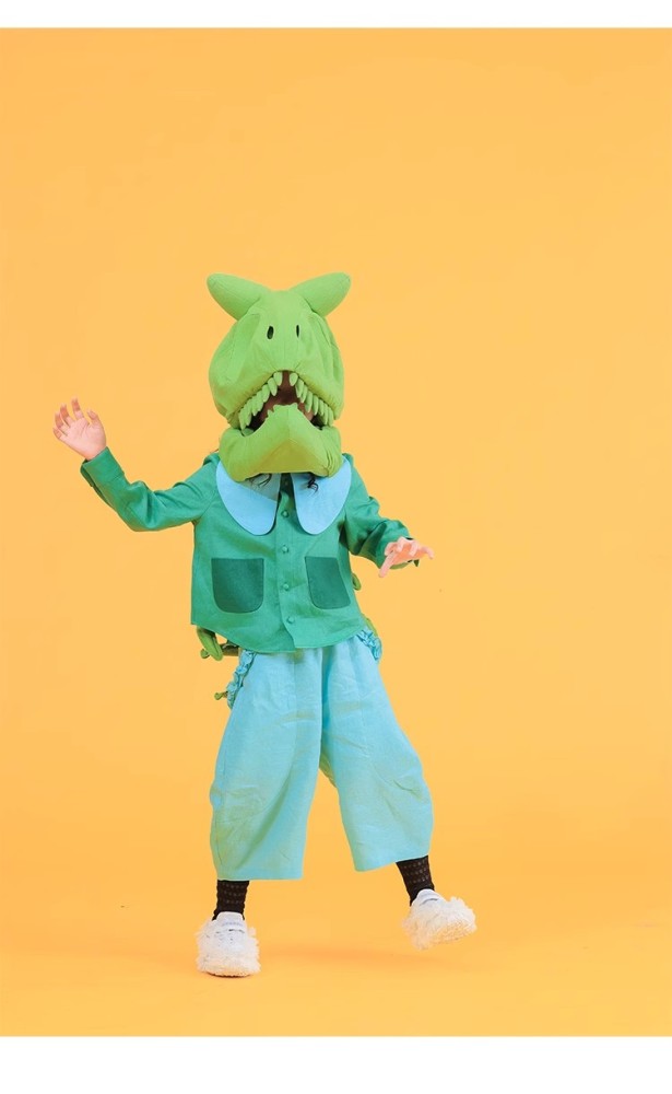 NIGO Kid's Fashion Headwear Dinosaur Gift Handmade Custom Solid Color Linen Dinosaur Hat #nigo31321