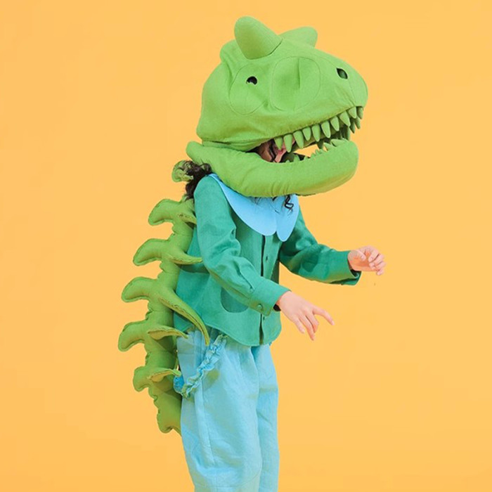NIGO Kid's Fashion Headwear Dinosaur Gift Handmade Custom Solid Color Linen Dinosaur Hat #nigo31321