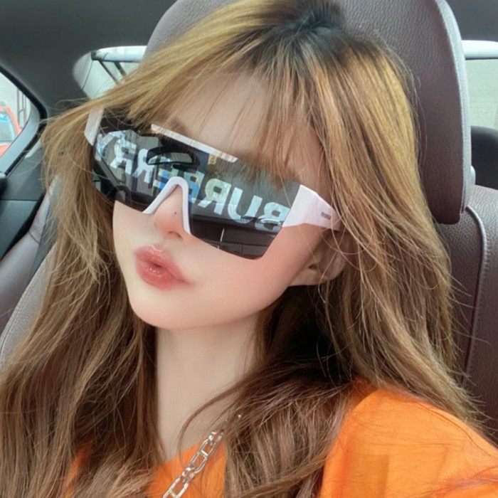 NIGO Burberry Men's Fashion Retro Trend Logo Printed Square Casual Solid Color Sunglasses #nigo71372