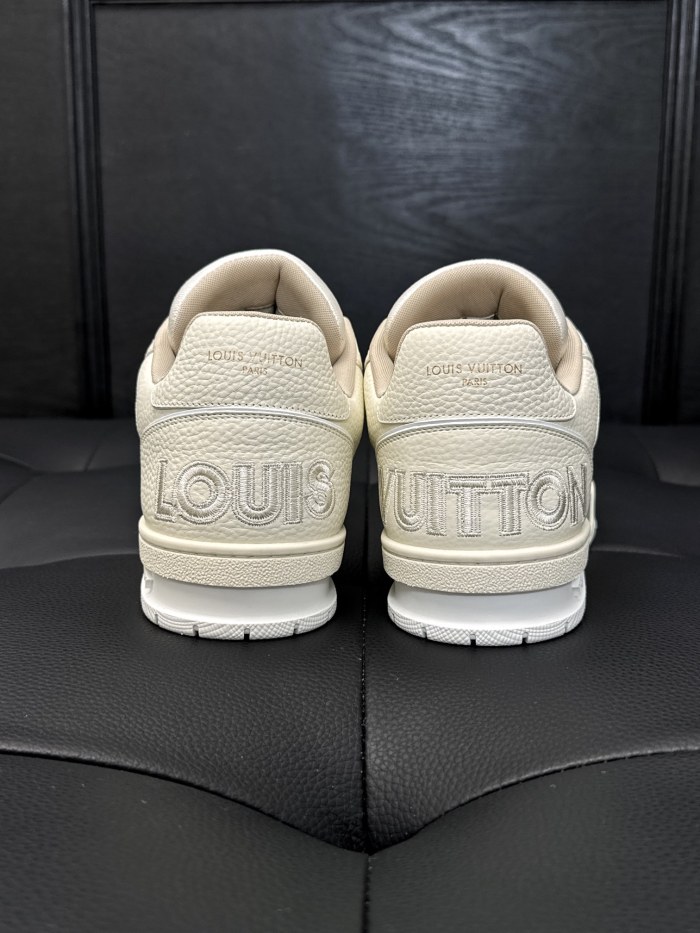 NIGO Louis Vuitton Men's Four Seasons LV TRAINER Solid Color Round Toe Lace Up Low Top Sneakers Casual Board Shoes #nigo71367