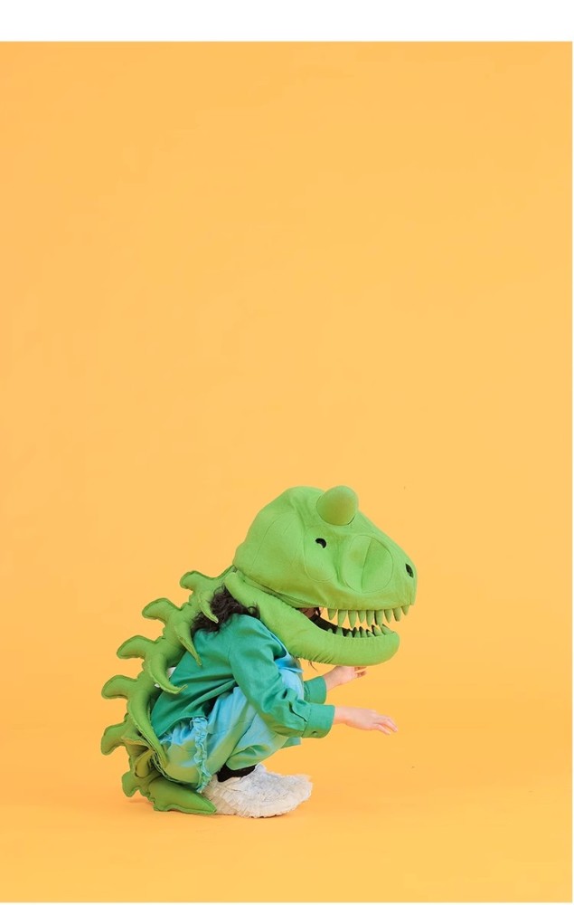 NIGO Kid's Fashion Headwear Dinosaur Gift Handmade Custom Solid Color Linen Dinosaur Hat #nigo31321