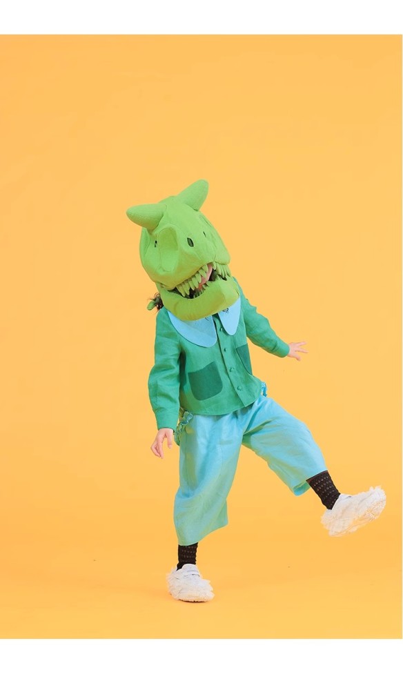 NIGO Kid's Fashion Headwear Dinosaur Gift Handmade Custom Solid Color Linen Dinosaur Hat #nigo31321