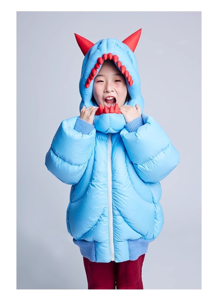 NIGO Kid's Autumn And Winter Solid Color Dinosaur Thickened Long Sleeve Hooded Puffer Down Jacket #nigo31324