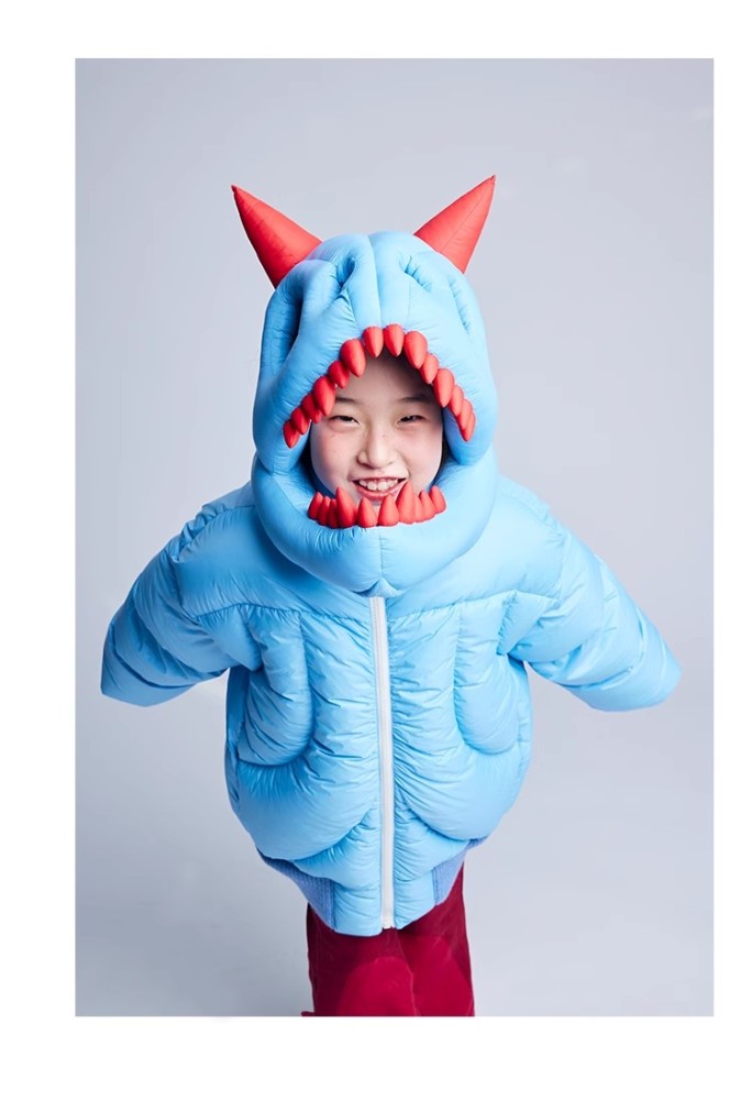 NIGO Kid's Autumn And Winter Solid Color Dinosaur Thickened Long Sleeve Hooded Puffer Down Jacket #nigo31324