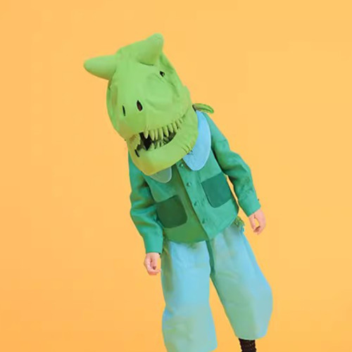NIGO Kid's Fashion Headwear Dinosaur Gift Handmade Custom Solid Color Linen Dinosaur Hat #nigo31321