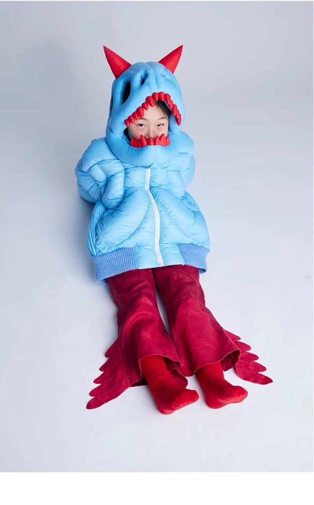 NIGO Kid's Autumn And Winter Solid Color Dinosaur Thickened Long Sleeve Hooded Puffer Down Jacket #nigo31324