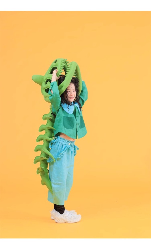 NIGO Kid's Fashion Headwear Dinosaur Gift Handmade Custom Solid Color Linen Dinosaur Hat #nigo31321