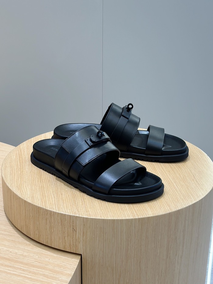 NIGO Hermes Jackson Men's Summer Solid Color Round Toe Open Toe Slippers Sandals Shoes #nigo72475