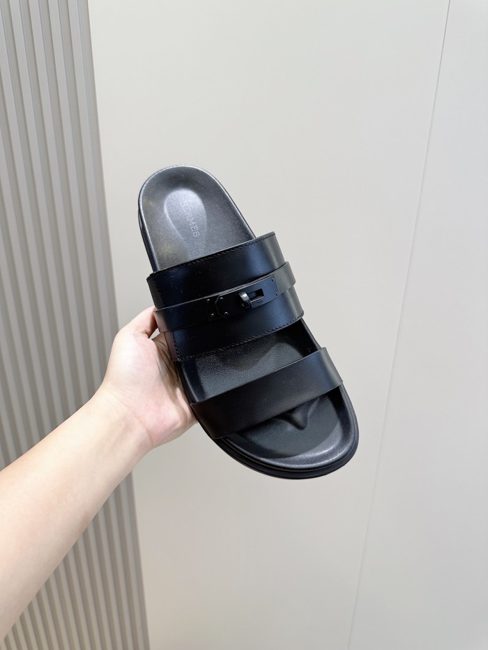 NIGO Hermes Jackson Men's Summer Solid Color Round Toe Open Toe Slippers Sandals Shoes #nigo72475