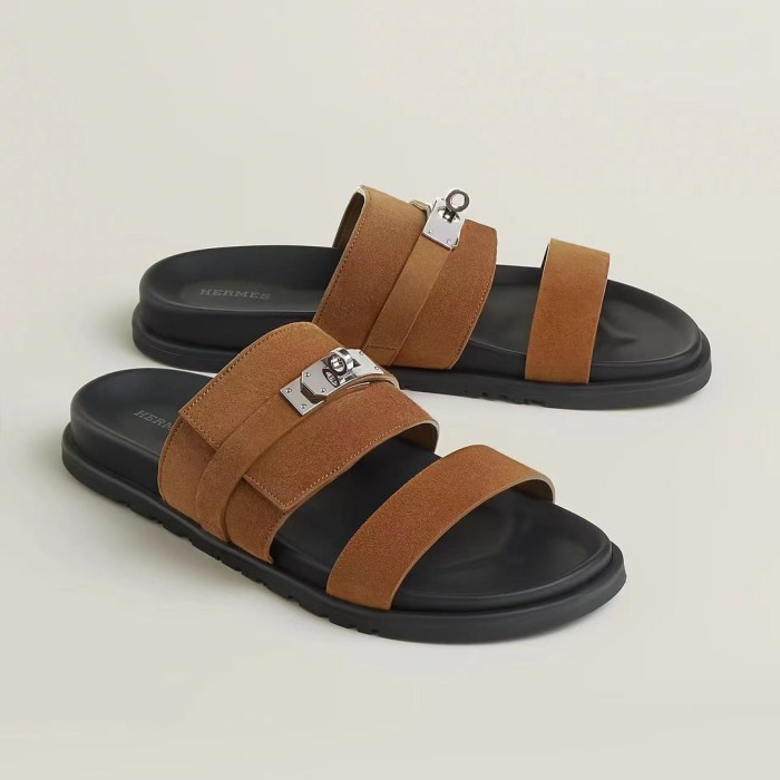 NIGO Hermes Jackson Men's Summer Solid Color Round Toe Open Toe Slippers Sandals Shoes #nigo72475