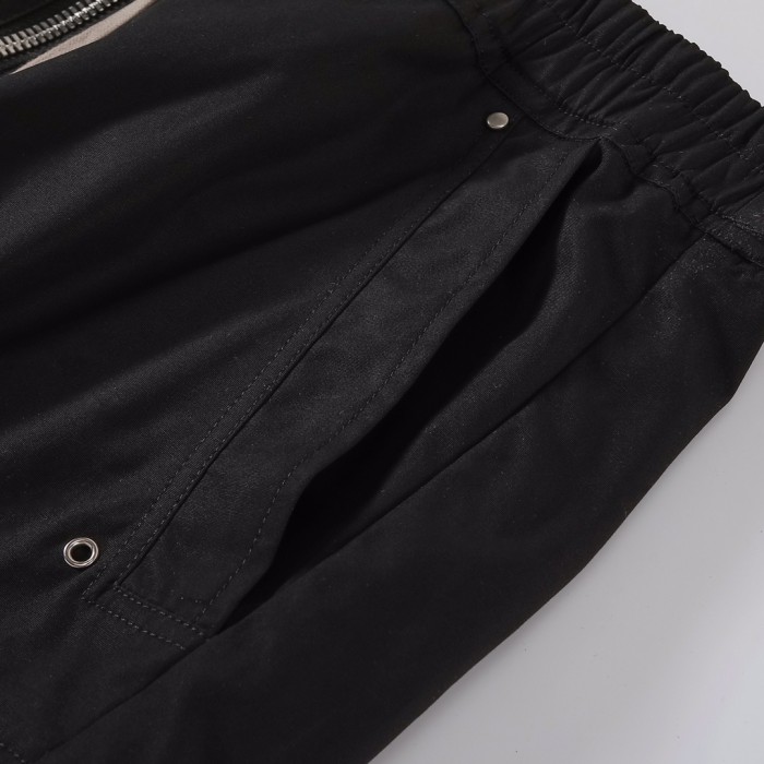 NIGO Rick Owens Men's Spring & Fall Black Multi-Pocket Drawstring Zipper Wide Leg Flared Pants #nigo72482
