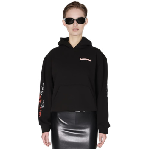 NIGO Chrome Hearts Men's Spring and Autumn Black Logo Printed Long Sleeve Hooded Sweatshirt Pullover #nigo72484