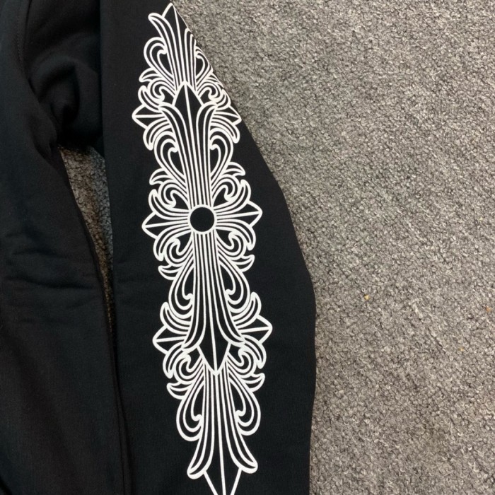 NIGO Chrome Hearts Men's Spring and Fall Black Logo Printed Zipper Long Sleeve Hooded Jacket #nigo72485
