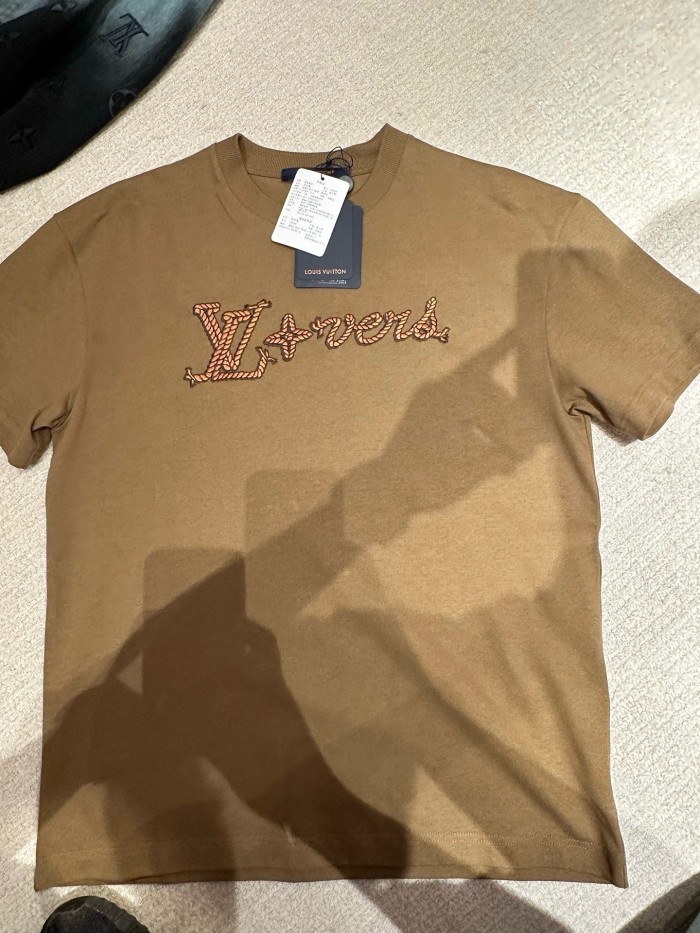 NIGO Louis Vuitton Men's Summer Solid Color Embroidered Letter Logo Round Neck Cotton Short Sleeve T-Shirt #nigo72431