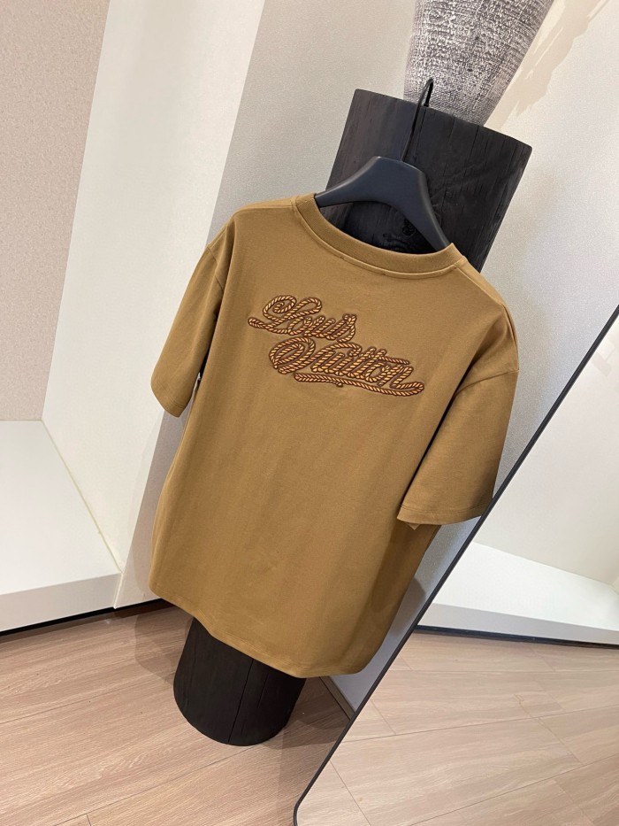 NIGO Louis Vuitton Men's Summer Solid Color Embroidered Letter Logo Round Neck Cotton Short Sleeve T-Shirt #nigo72431
