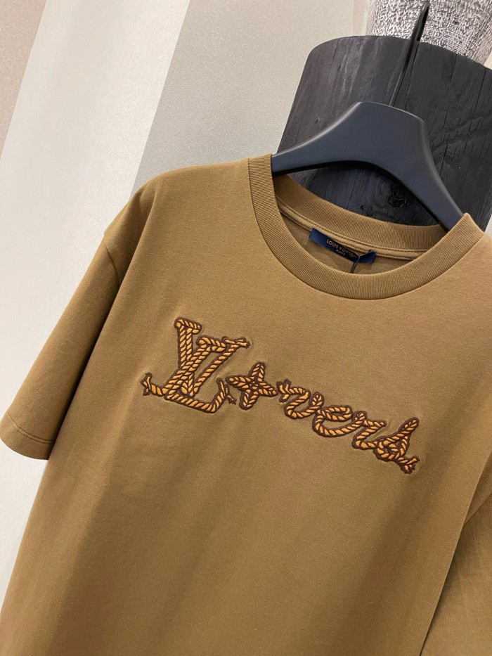 NIGO Louis Vuitton Men's Summer Solid Color Embroidered Letter Logo Round Neck Cotton Short Sleeve T-Shirt #nigo72431