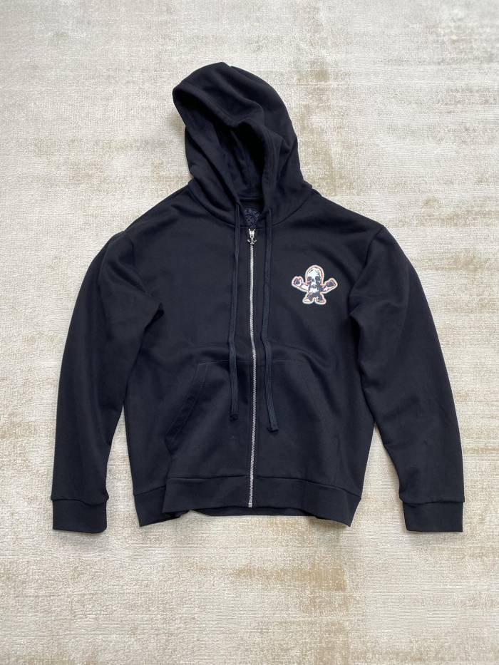 NIGO Chrome Hearts Men's Spring and Fall Black Logo Printed Zipper Long Sleeve Hooded Jacket #nigo72488