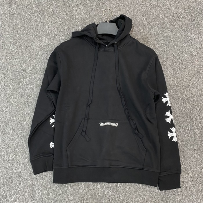 NIGO Chrome Hearts Men's Spring and Autumn Black Logo Printed Long Sleeve Hooded Sweatshirt Pullover #nigo72484