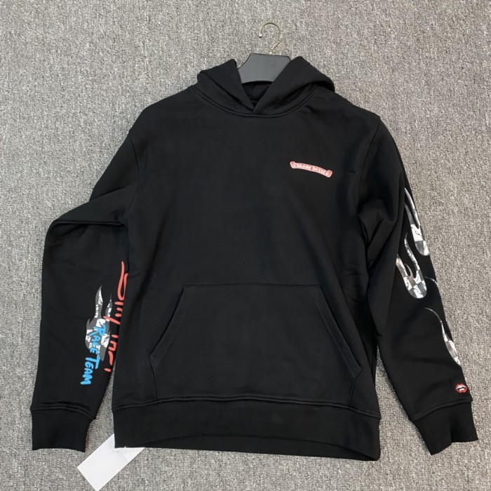 NIGO Chrome Hearts Men's Spring and Autumn Black Logo Printed Long Sleeve Hooded Sweatshirt Pullover #nigo72484