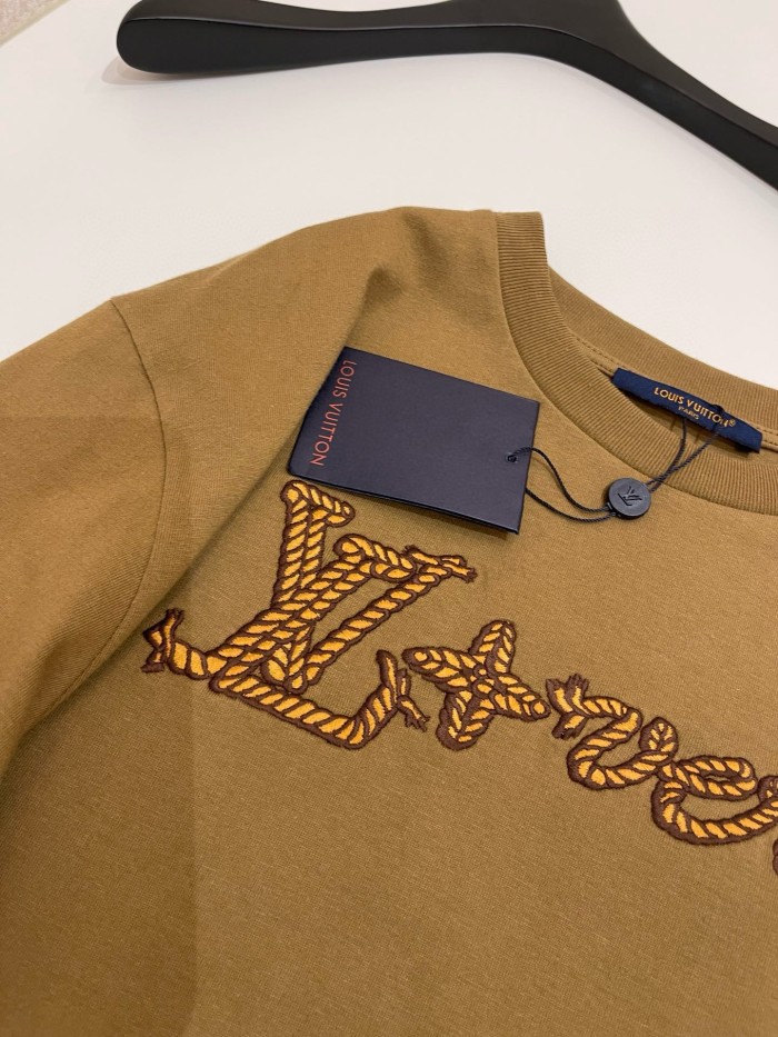 NIGO Louis Vuitton Men's Summer Solid Color Embroidered Letter Logo Round Neck Cotton Short Sleeve T-Shirt #nigo72431