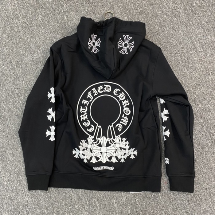 NIGO Chrome Hearts Men's Spring and Autumn Black Logo Printed Long Sleeve Hooded Sweatshirt Pullover #nigo72484