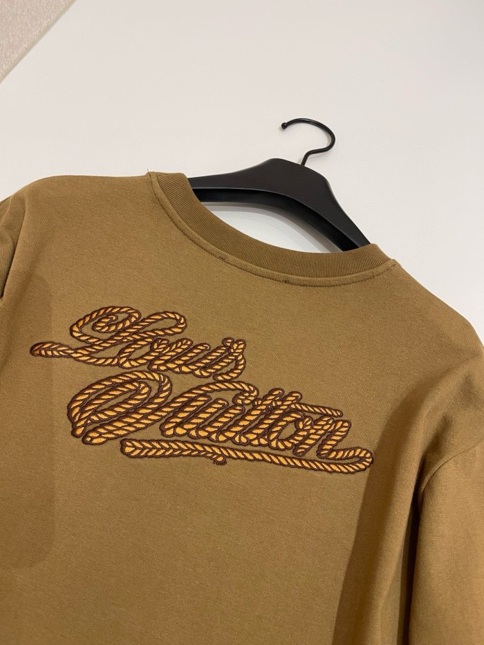 NIGO Louis Vuitton Men's Summer Solid Color Embroidered Letter Logo Round Neck Cotton Short Sleeve T-Shirt #nigo72431