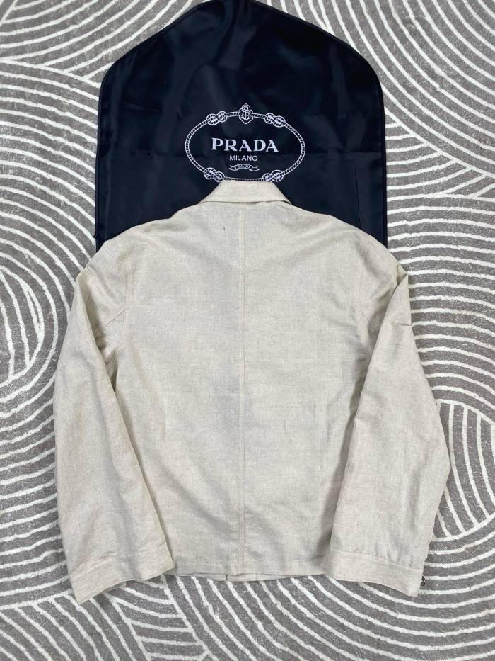 NIGO Prada Men's Spring And Fall Beige Lapel Single Breasted Long Sleeved Shirt Jacket #nigo72511