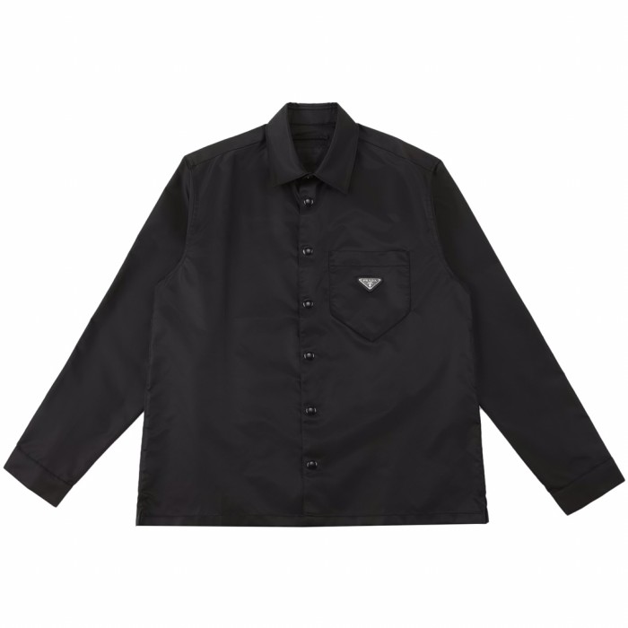 NIGO Prada Men's Spring And Fall Triangle Label Nylon Single breasted Long sleeved Shirt Jacket #nigo72495