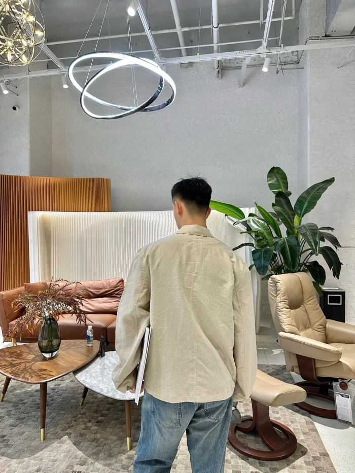 NIGO Prada Men's Spring And Fall Beige Lapel Single Breasted Long Sleeved Shirt Jacket #nigo72511