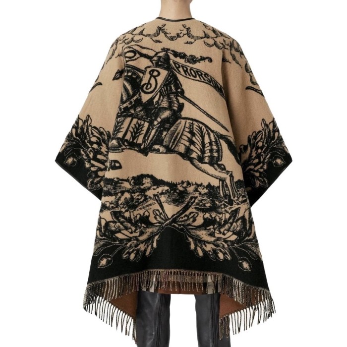 NIGO Women's Reversible Swan Kingdom Jacquard Cashmere Shawl Poncho #nigo72513