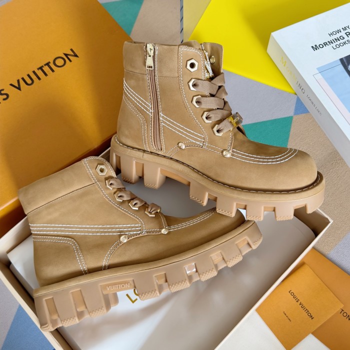 NIGO Louis Vuitton Men's Fall And Winter Cowhide High Top Martin Boots And Ankle Shoes #nigo72525