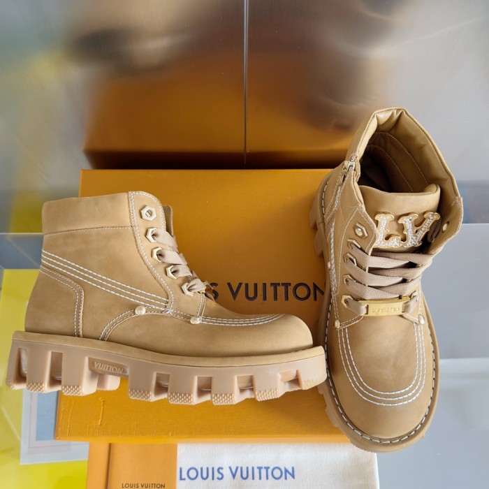 NIGO Louis Vuitton Men's Fall And Winter Cowhide High Top Martin Boots And Ankle Shoes #nigo72525