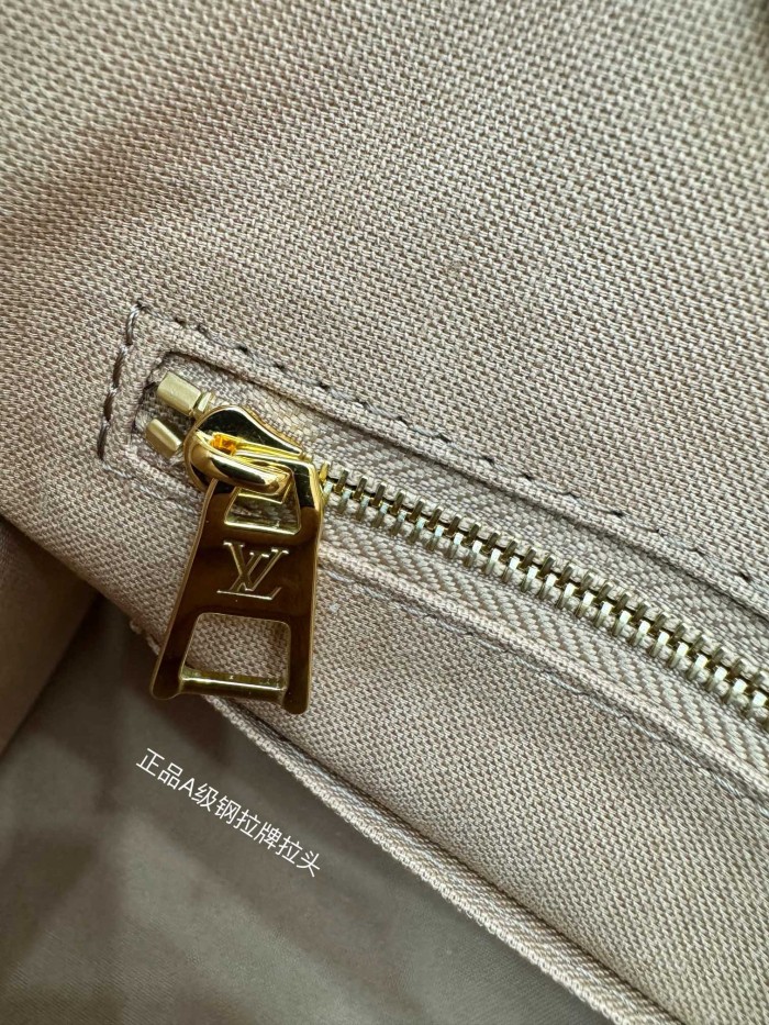 NIGO OnTheGo Louis Vuitton Women's Beige Monogram Embossed Cowhide Leather Tote Shopping Bag #nigo72523