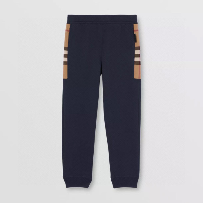 NIGO Burberry Men's Spring & Fall Side Check Crop Cotton Drawstring Knit Sweatpants Pants #nigo72529