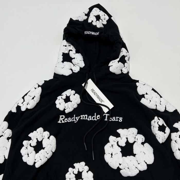 NIGO Denim Tears Men's And Women's Spring And Fall Black And White Snowflake Print Hooded Sweatshirt Pullovers #nigo72538