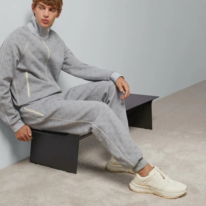 NIGO Gucci Men's Spring and Autumn Letter Printed Zipper Long Sleeve Jacket Lace-Up Knit Sweatpants Pants Set Suit #nigo72537