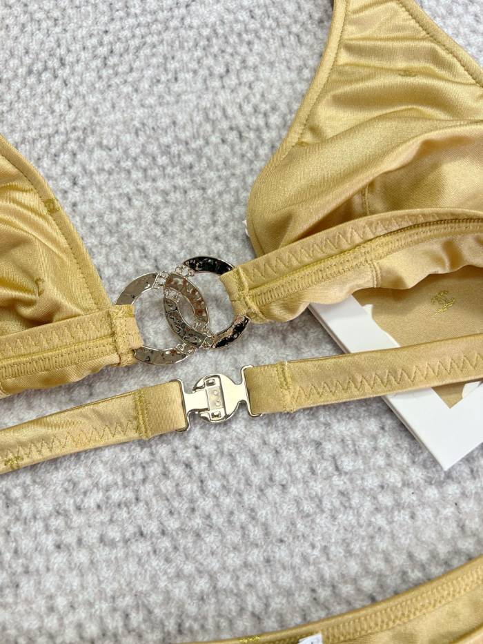 NIGO Chanel Women's Summer Solid Color Monogrammed Bikini Swimsuit Swim Trunks Set Suit #nigo72534