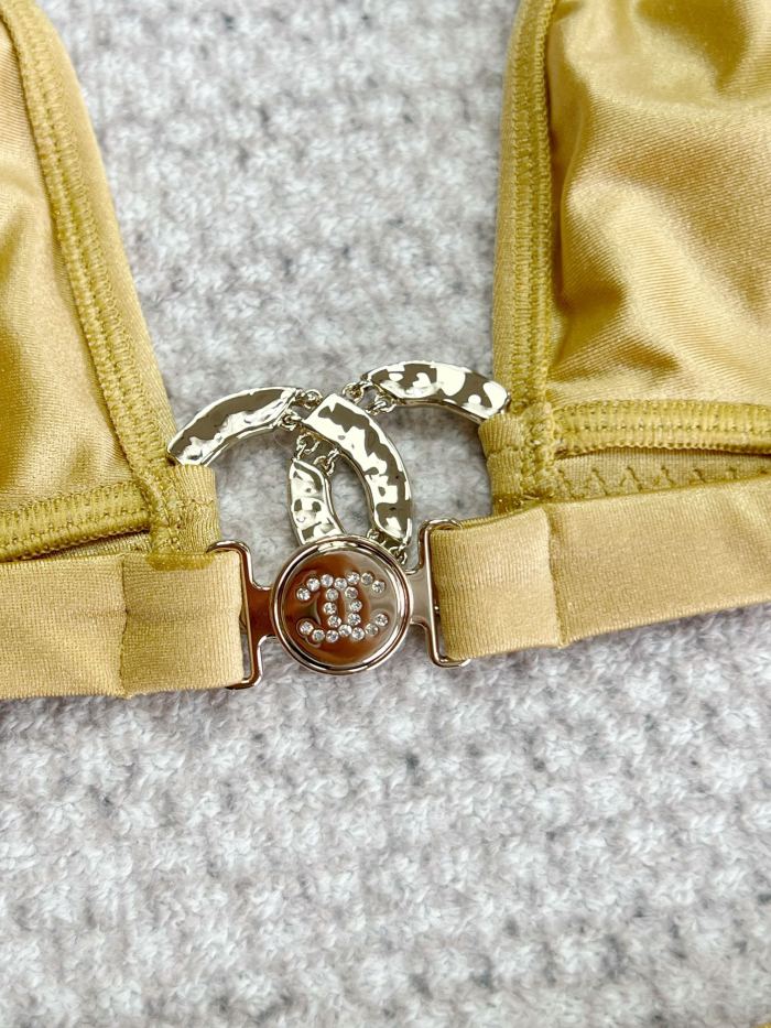 NIGO Chanel Women's Summer Solid Color Monogrammed Bikini Swimsuit Swim Trunks Set Suit #nigo72534